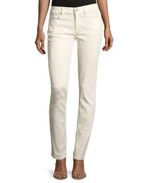 Ralph Lauren 105 Cigarette Jeans Stretch Denim Mid Rise Straight White 26x28